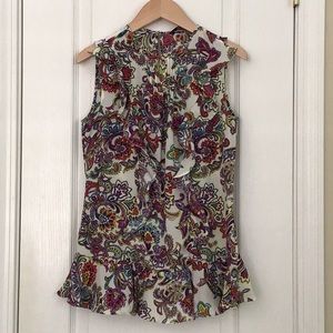 Banana Republic Pintuck Peplum Sleeveless Top